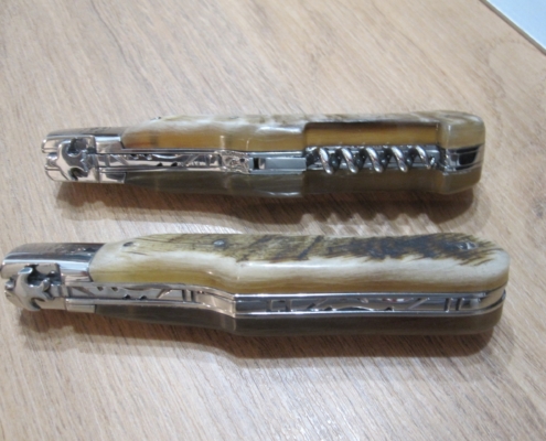 Couteaux de poche aux manches en corne